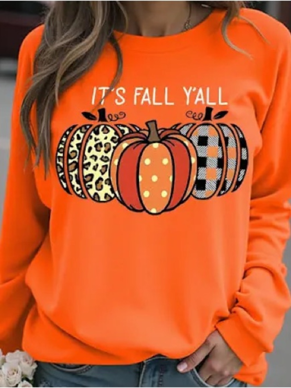 Unbranded “It’s Fall Y’all” Pumpkin Orange Sweatshirt, Size 3X